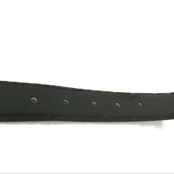 AUTH CELINE Horse Carriage Gold Black Leather 68cm Womens Belt - Picture 4 of 7